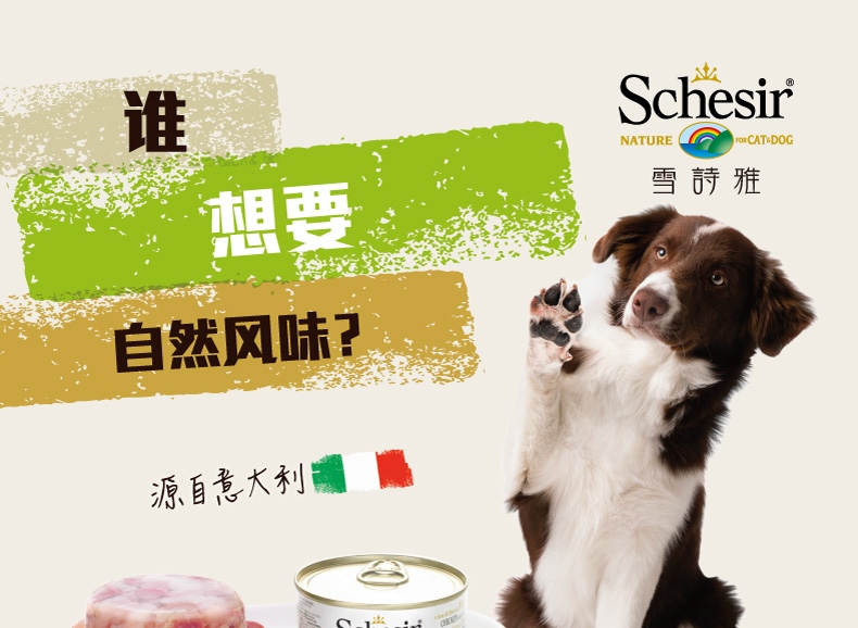 雪诗雅Schesir 鸡肉木瓜狗罐头 150g*10