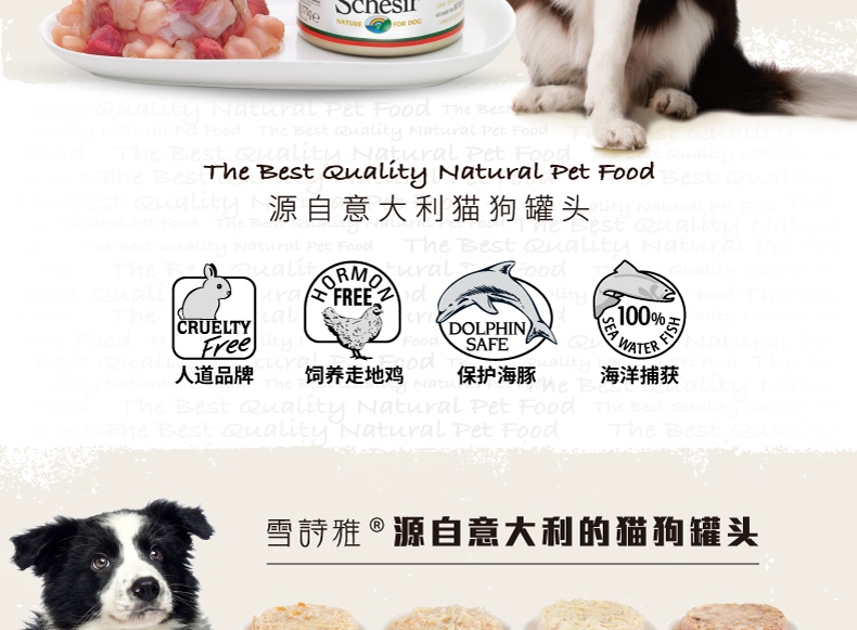 雪诗雅Schesir 鸡肉木瓜狗罐头 150g*10