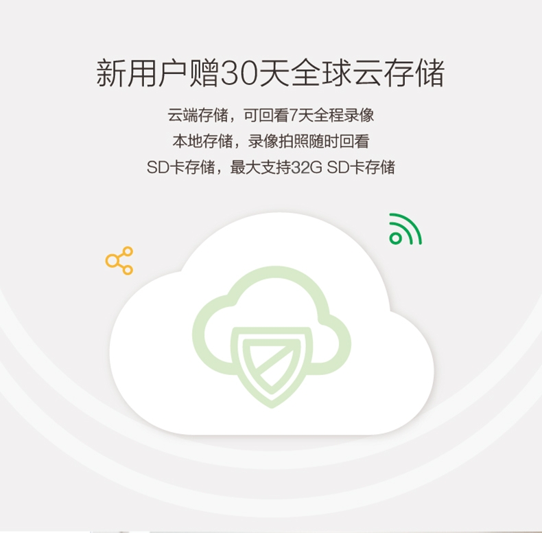 海雀 摄像头H1 支持HUAWEI HiLink 大广角1080P 无线高清家用监控摄像机