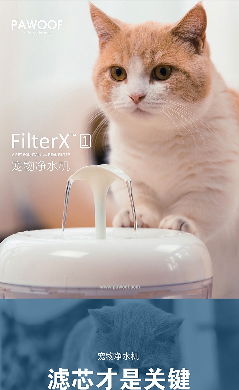 美国酷极Kyjen FilterX宠物饮水机 犬猫饮水器