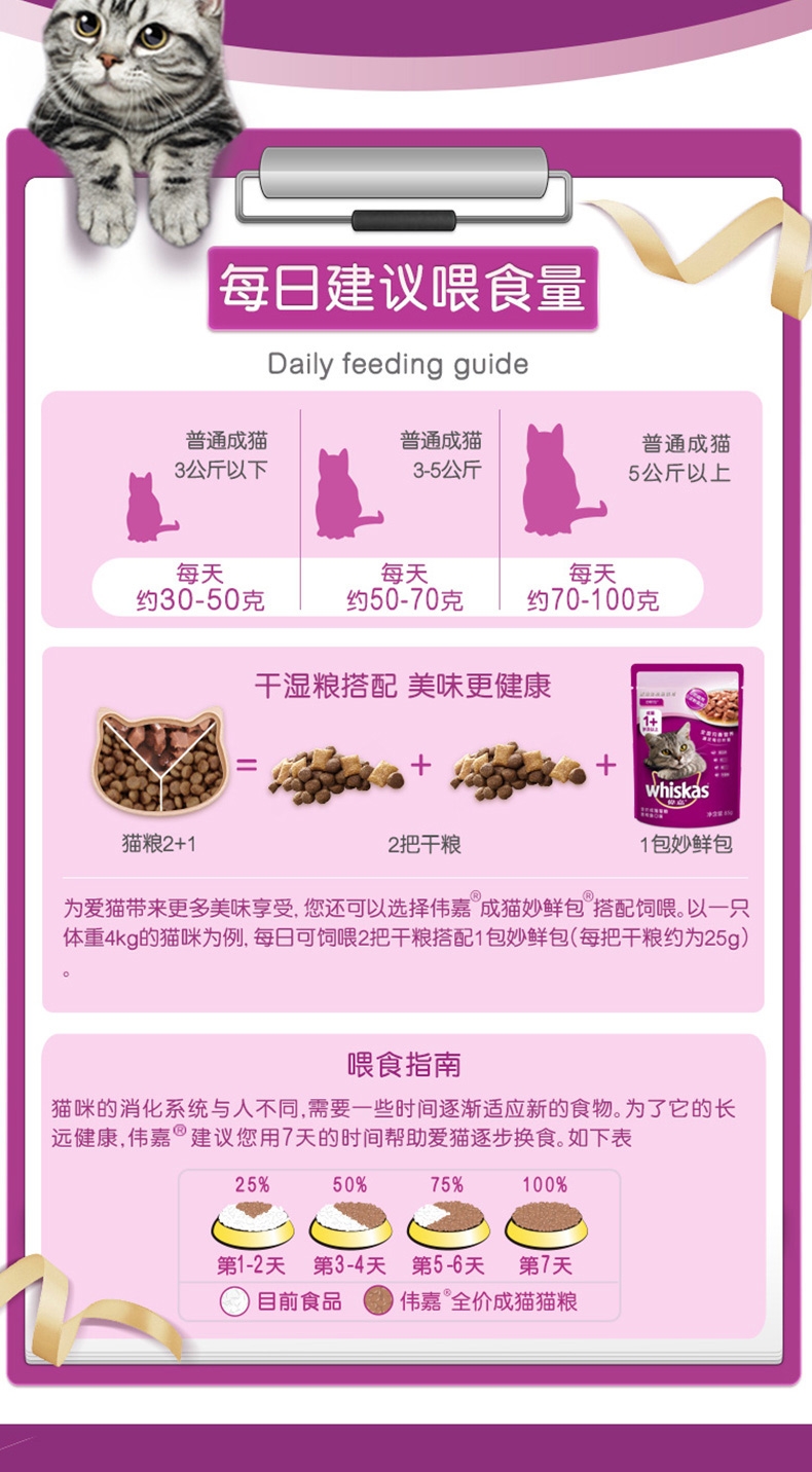 伟嘉 吞拿鱼及三文鱼味成猫粮 3.6kg