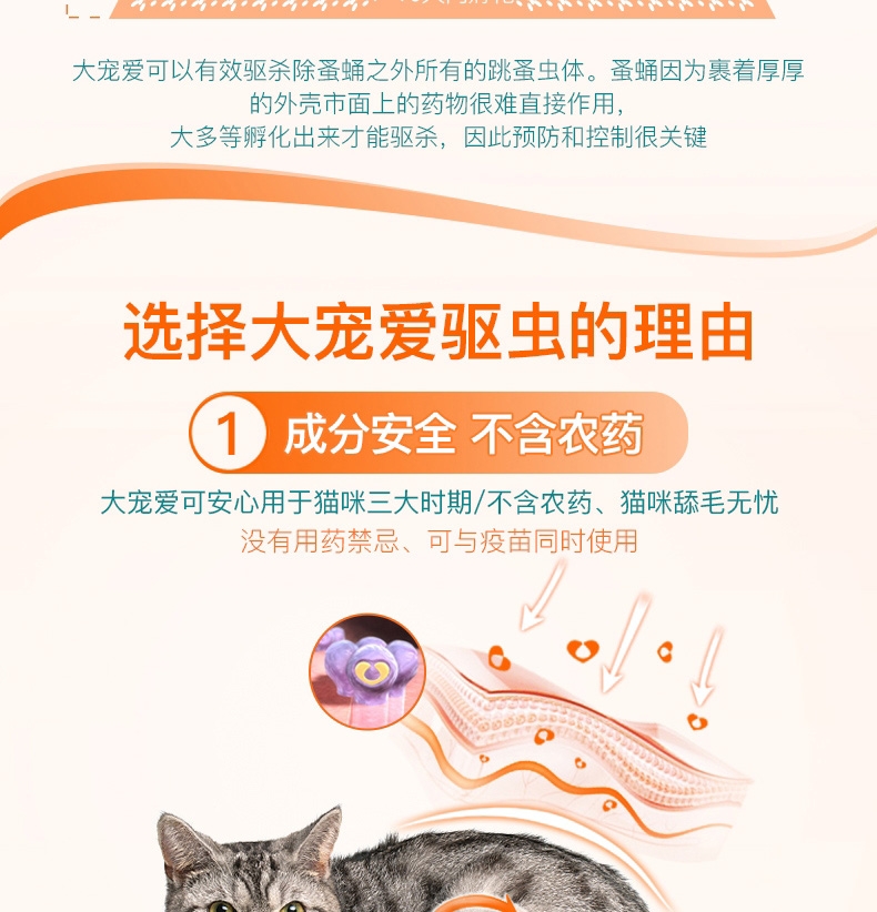 大宠爱 犬猫内外同驱 驱虫滴剂 2.5kg以下犬猫适用 15mg*3支盒装/3个月剂量  美国进口  
