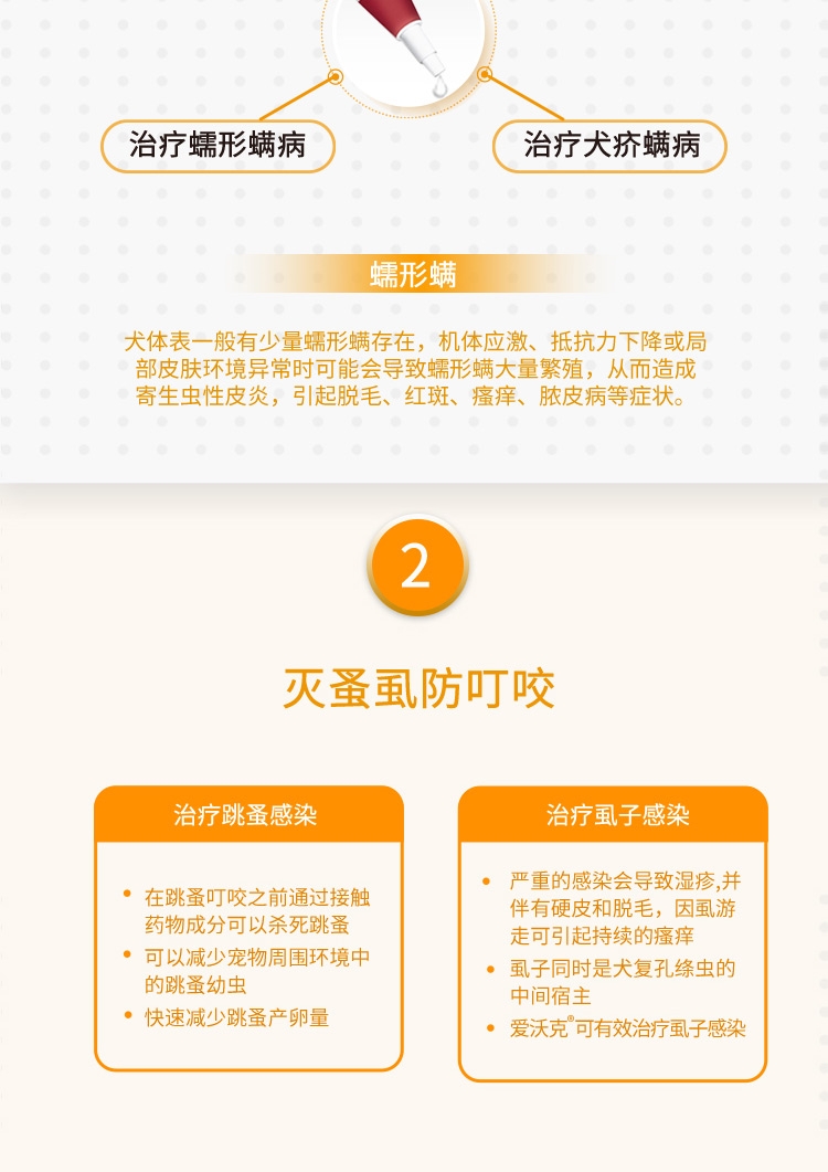 爱沃克 犬用内外同驱 驱虫滴剂 适用10-25kg犬 3支整盒装/3个月剂量 德国进口