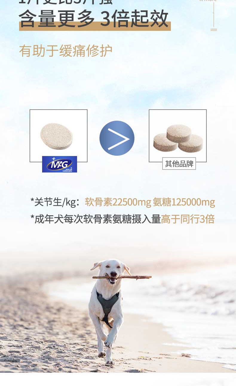 MAG 犬猫用关节生黄金版60片 修复骨折 补充钙质