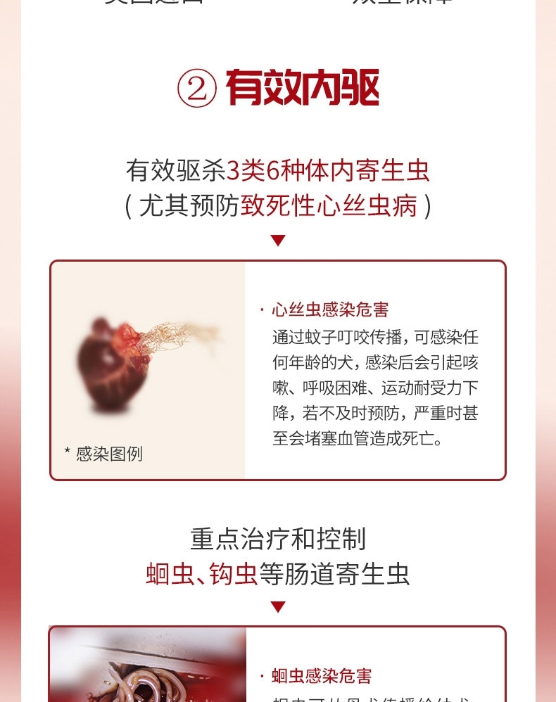 犬心保 犬用体内驱虫 口服 适用12kg-22kg中型犬 单粒/1个月剂量 美国进口