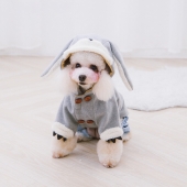 它它Touchdog 可爱兔子装秋冬新款宠物衣服抱怨泰迪雪纳瑞小型犬两脚衣